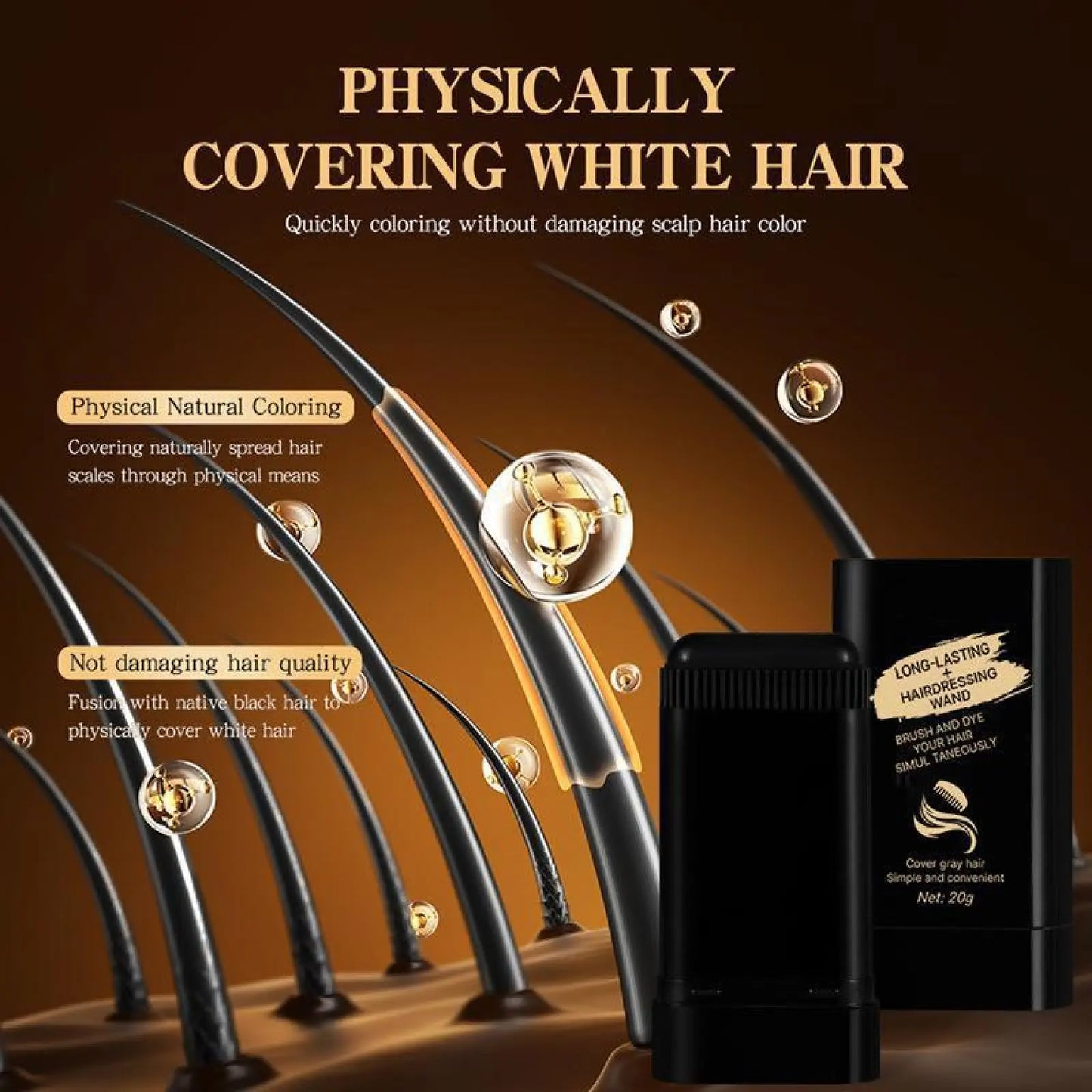 Hair Dye Comb,Disposable Hair Dye Penwaterproof Sweatproof,Easy to Color Portable Fastreplenishment Color Does Not Fall Out Stick Lid Storage.
