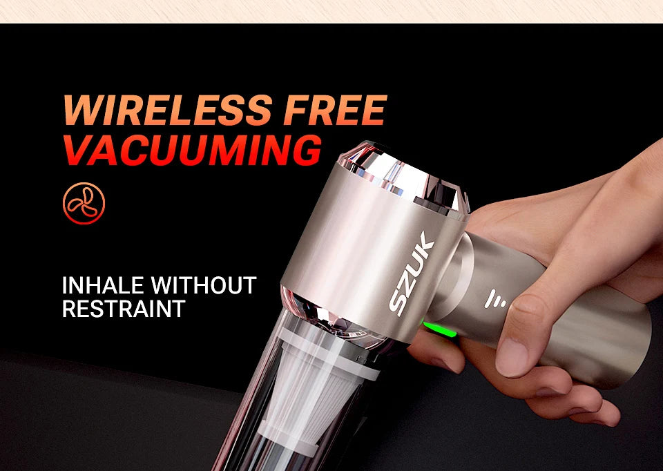 SZUK 985000PA Car Vacuum Cleaner Mini Powerful Cleaning Machine Strong Suction Handheld for Car Wireless Portable Home Appliance