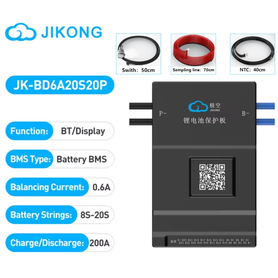 JK BMS 60A 100A 150A 200A 300A Active Balance Bms 4S 8S 16S 20S 24S JIKONG Smart Bms 12V 24V 48V 72V Lifepo4 Li-Ion Lto Battery