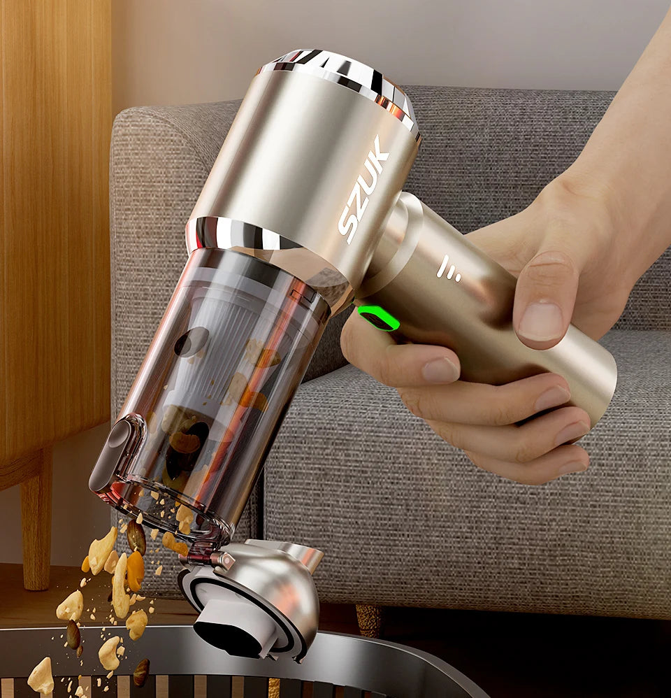 SZUK 985000PA Car Vacuum Cleaner Mini Powerful Cleaning Machine Strong Suction Handheld for Car Wireless Portable Home Appliance