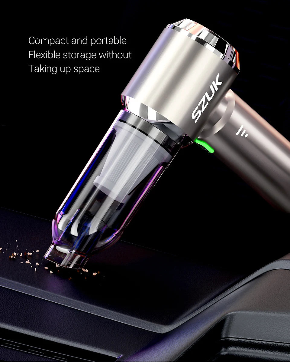 SZUK 985000PA Car Vacuum Cleaner Mini Powerful Cleaning Machine Strong Suction Handheld for Car Wireless Portable Home Appliance