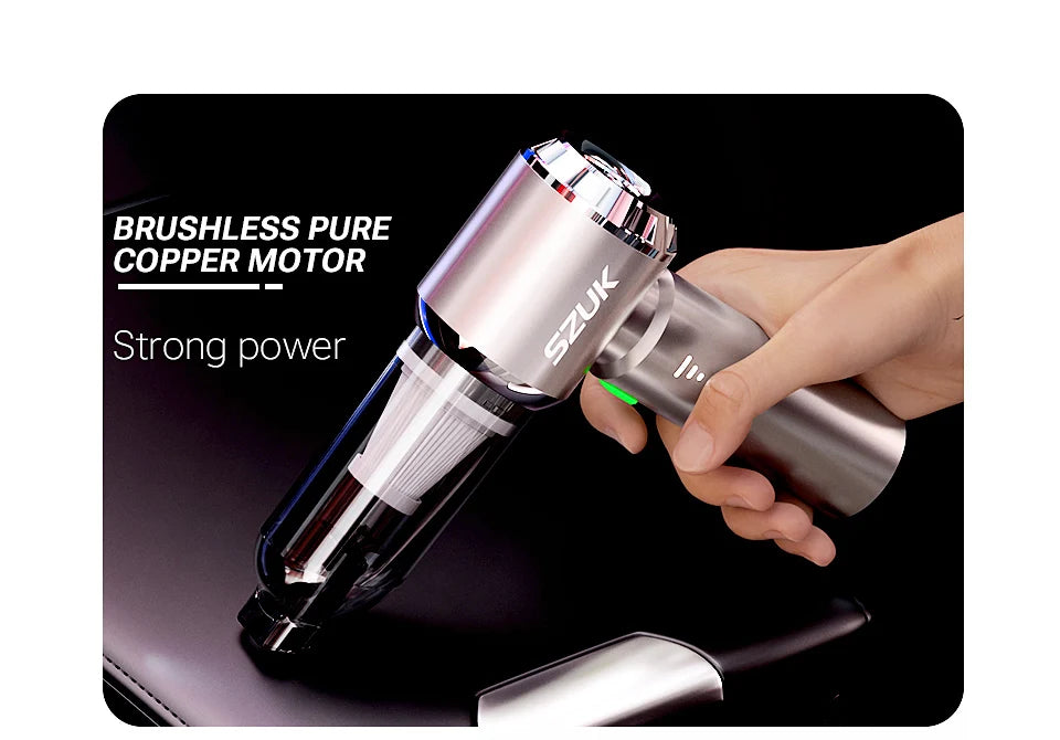 SZUK 985000PA Car Vacuum Cleaner Mini Powerful Cleaning Machine Strong Suction Handheld for Car Wireless Portable Home Appliance