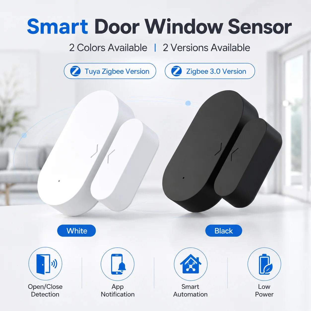 Zigbee 3.0 Door Window Sensor Contact Sensor For Smart Home Requires Zigbee Hub Support Alexa Zigbee2MQTT ZHA Home Assistant