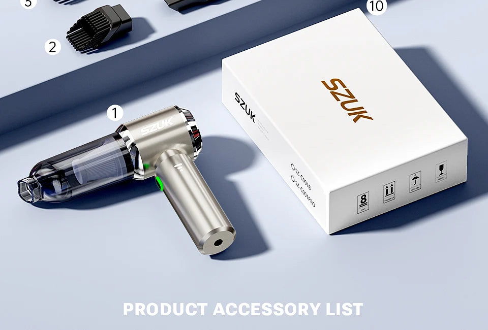 SZUK 985000PA Car Vacuum Cleaner Mini Powerful Cleaning Machine Strong Suction Handheld for Car Wireless Portable Home Appliance
