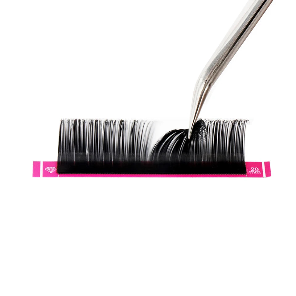 Lashrujade 16 17 18 19 20mm Long Individual Eyelashes Extension Soft Faux Silk Mink Russian Volume Lash Extension Supplies