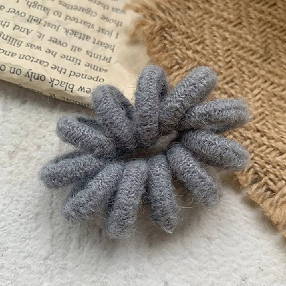 Winter Furry Telephone Wire Hair Tie Large Size Spiral Shape Rubber Elastic Hair Band Women Accessories
