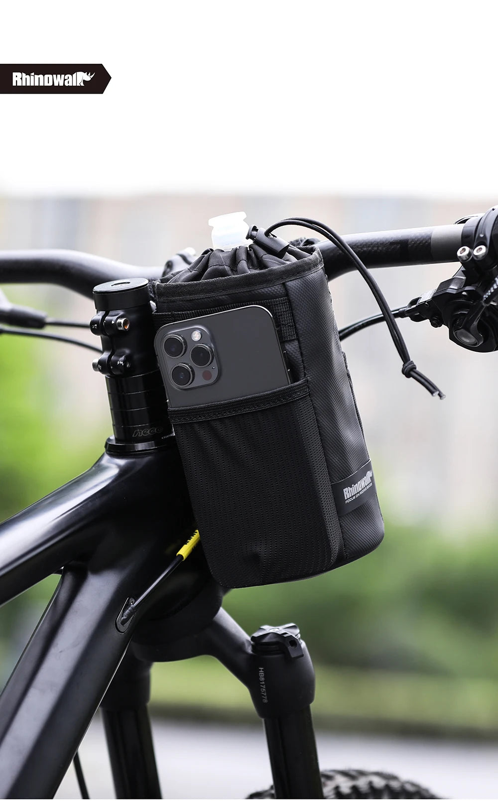 Rhinowalk Bicycle Bag Bike Bottle Holder Cycling Water Bottle Carrier Pouch MTB Bike Insulated Kettle Handlebar Bag Accessories