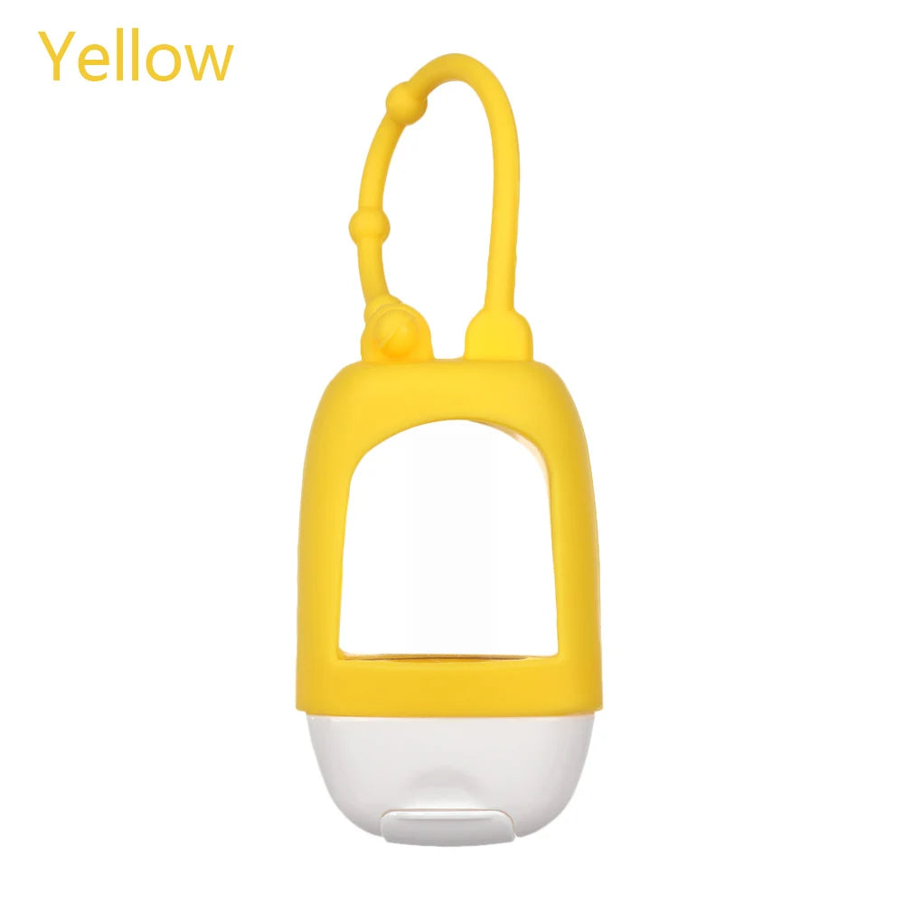30ml Portable Hand Sanitizer Bottle Reusable Travel Durable Silicone Keychain Holder Gel hand Soap Empty Container Sub-bottling