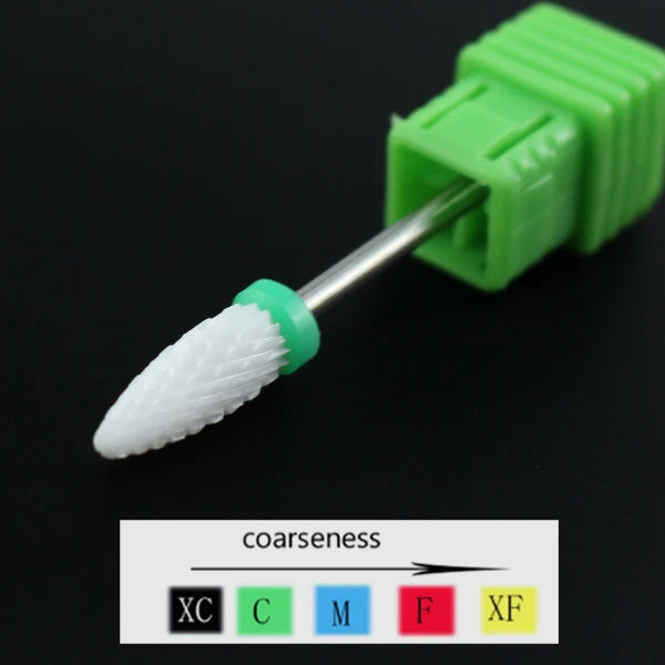 Ceramic Nail Drill Bit Milling Cutter for Electric Manicure Drill Bits Flame Corn Files for Pedicure Machine Polish Accessory