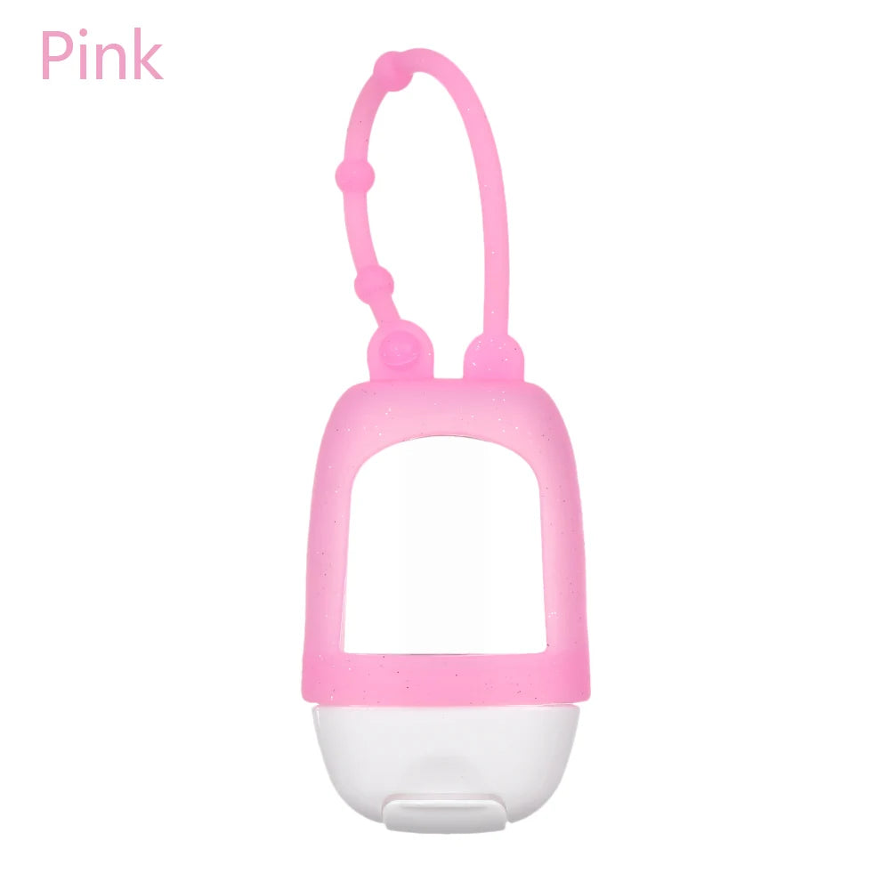 30ml Portable Hand Sanitizer Bottle Reusable Travel Durable Silicone Keychain Holder Gel hand Soap Empty Container Sub-bottling