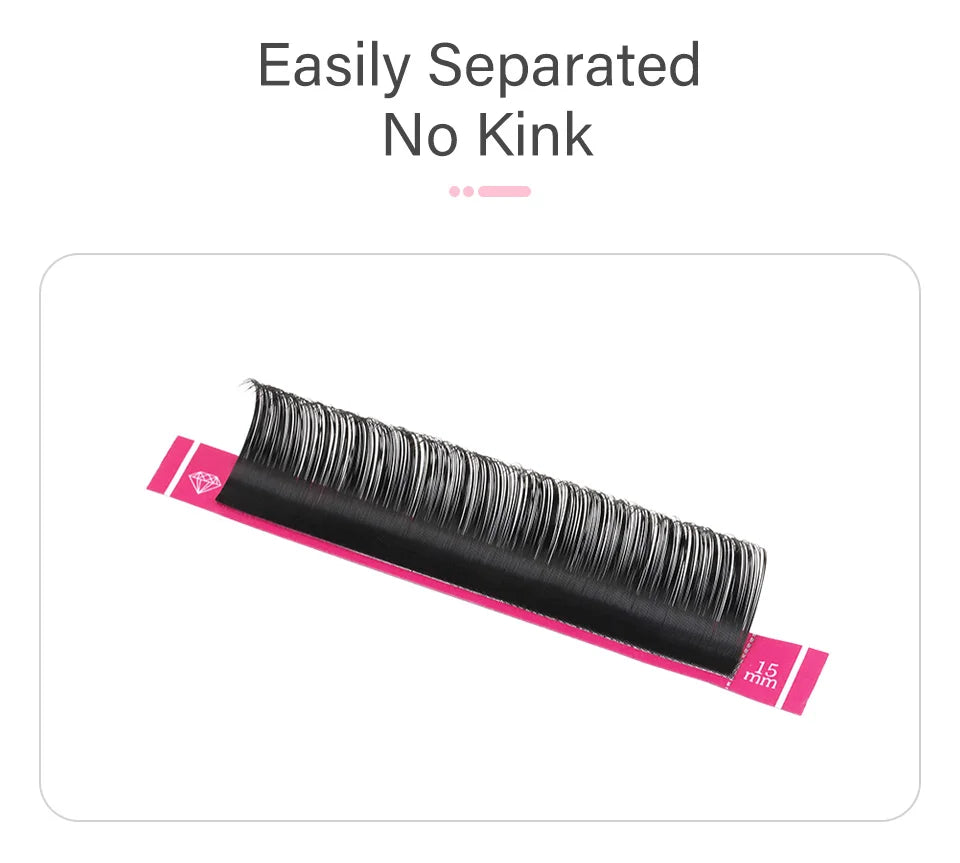 Lashrujade 16 17 18 19 20mm Long Individual Eyelashes Extension Soft Faux Silk Mink Russian Volume Lash Extension Supplies
