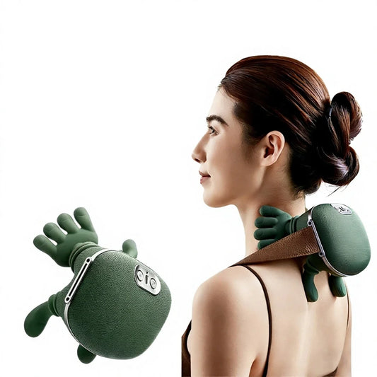 USB Powered Turtle-Shaped Neck Massager with Hot Compress & Kneading Multi-Functional Household Use
