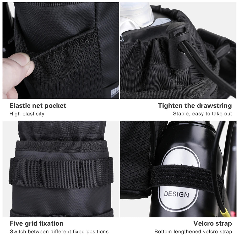 Rhinowalk Bicycle Bag Bike Bottle Holder Cycling Water Bottle Carrier Pouch MTB Bike Insulated Kettle Handlebar Bag Accessories