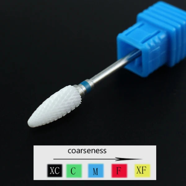 Ceramic Nail Drill Bit Milling Cutter for Electric Manicure Drill Bits Flame Corn Files for Pedicure Machine Polish Accessory