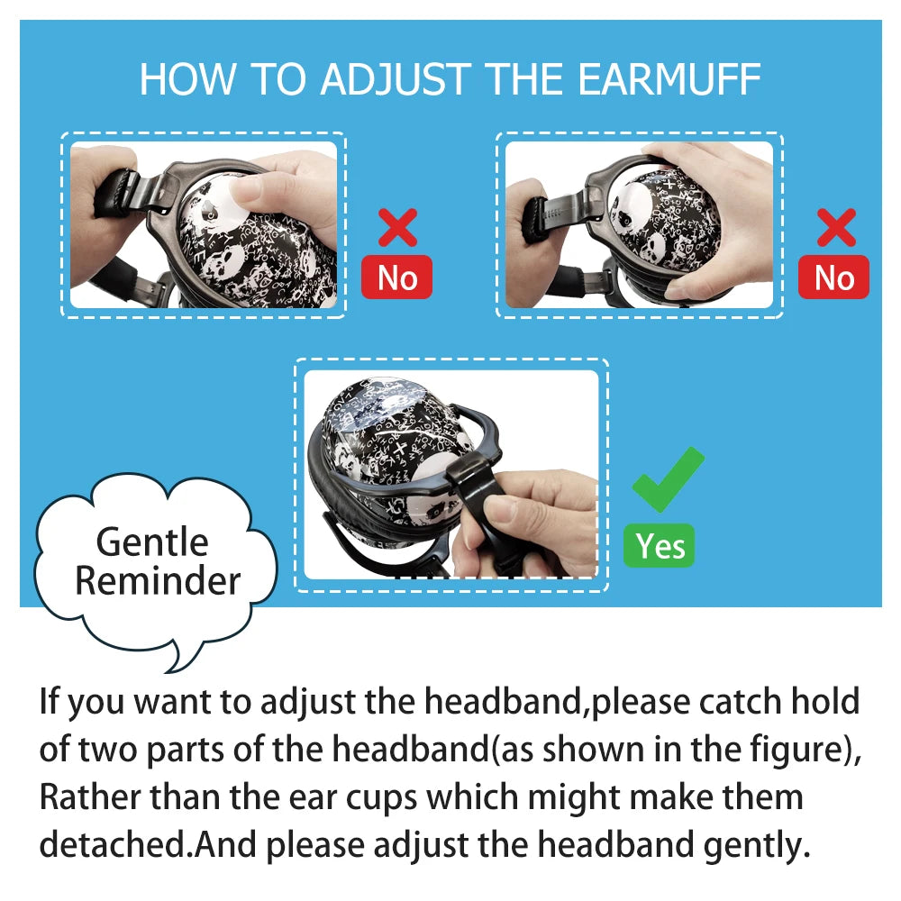 ZOHAN Kid Toddler Ear Protection Baby Safety Ear Muffs Adjustable Noise Reduction Earmuffs Hearing Protectors for Children