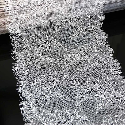 (3 Meters/Lot) 26cm White Eyelash Lace Fabric Decoration Love Wedding Dress Accessories