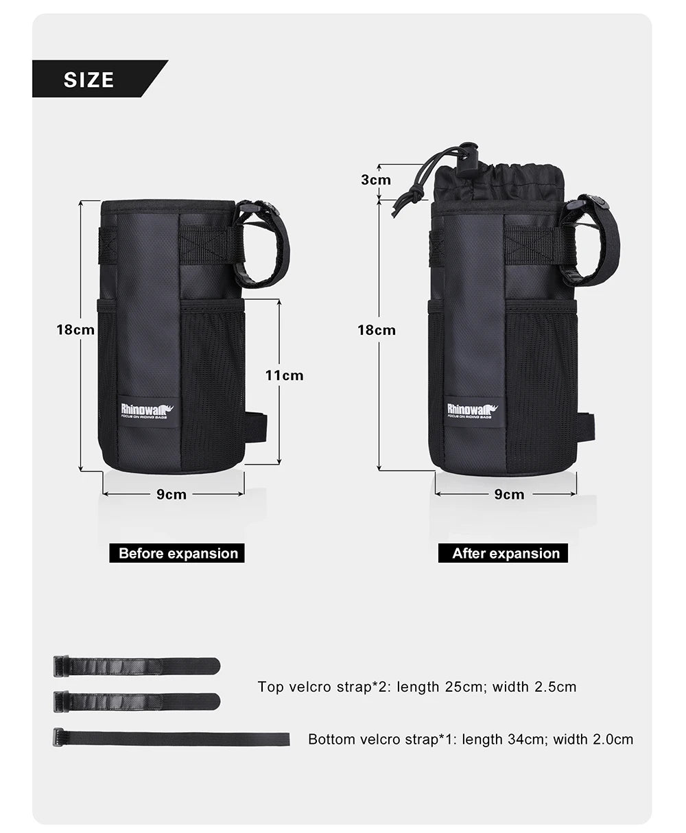 Rhinowalk Bicycle Bag Bike Bottle Holder Cycling Water Bottle Carrier Pouch MTB Bike Insulated Kettle Handlebar Bag Accessories
