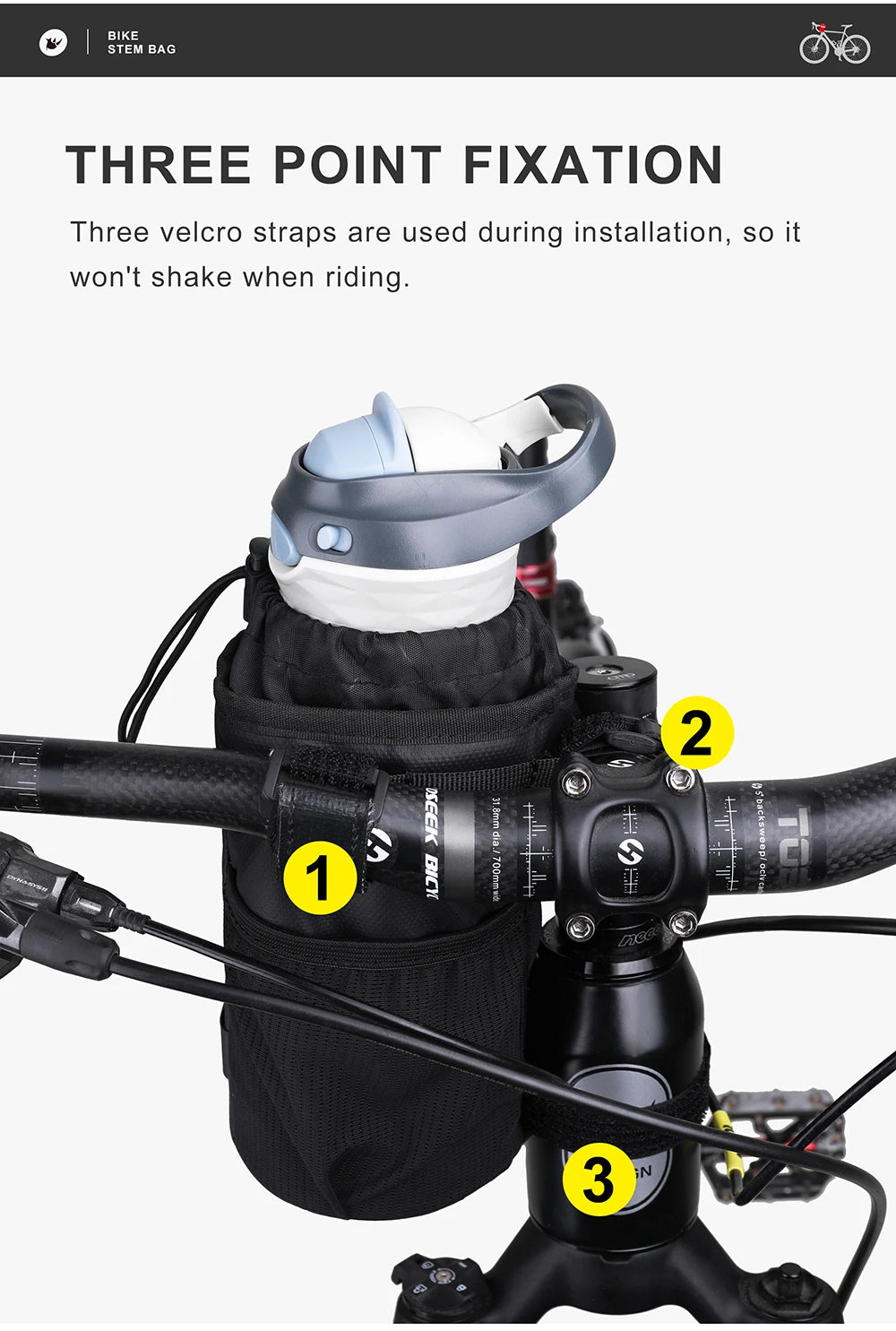 Rhinowalk Bicycle Bag Bike Bottle Holder Cycling Water Bottle Carrier Pouch MTB Bike Insulated Kettle Handlebar Bag Accessories