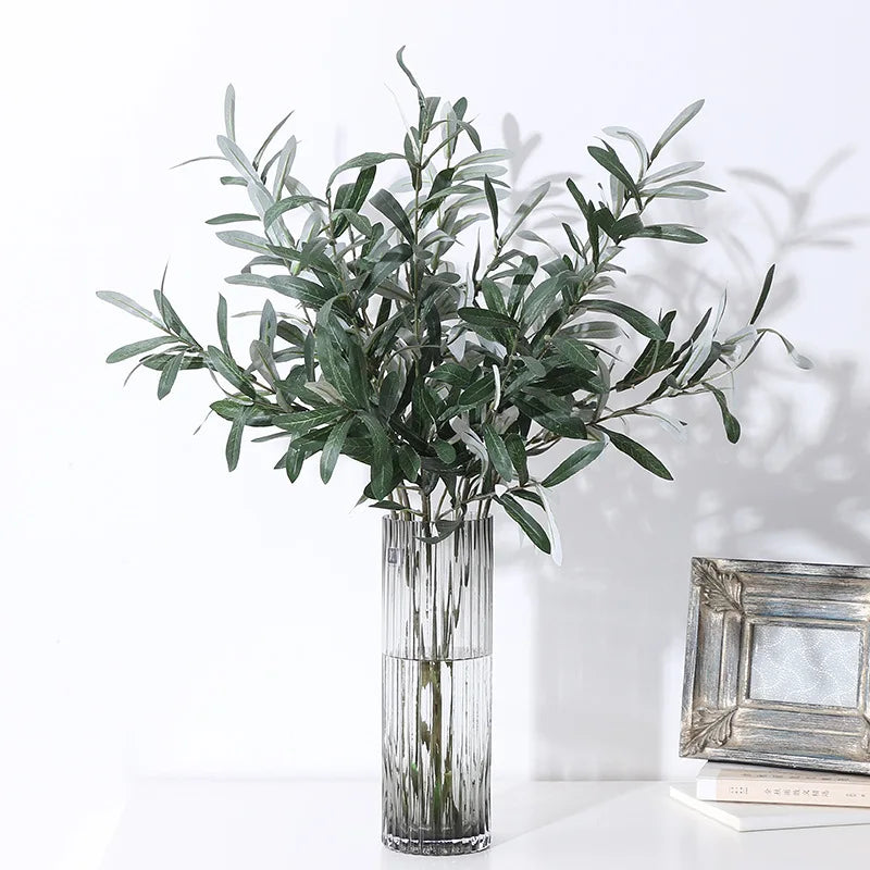 Artificial Plants Olive Green Leaves Tree Branches New Year Fruit Photo Props Home Room Wedding Outdoor Indoor Decora Gift Silk