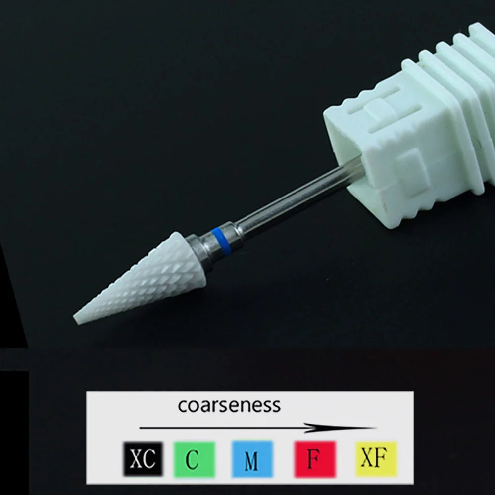 Ceramic Nail Drill Bit Milling Cutter for Electric Manicure Drill Bits Flame Corn Files for Pedicure Machine Polish Accessory