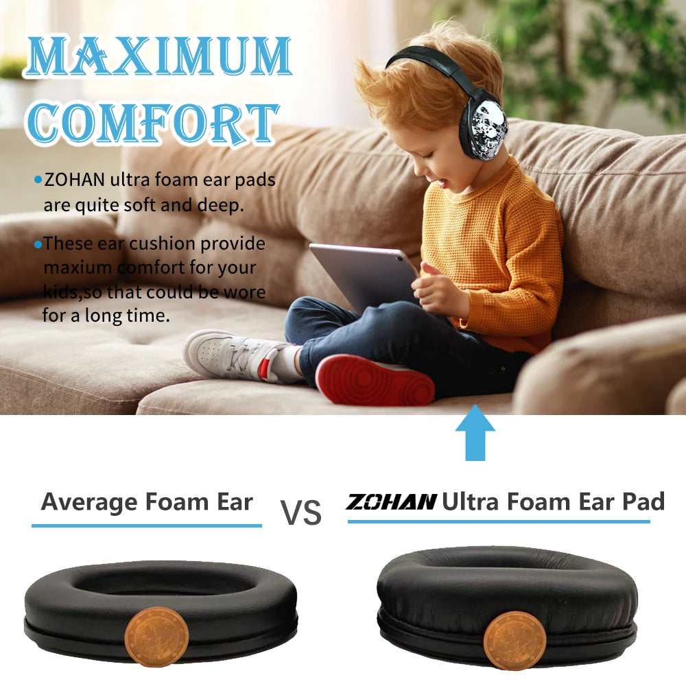 ZOHAN Kid Toddler Ear Protection Baby Safety Ear Muffs Adjustable Noise Reduction Earmuffs Hearing Protectors for Children