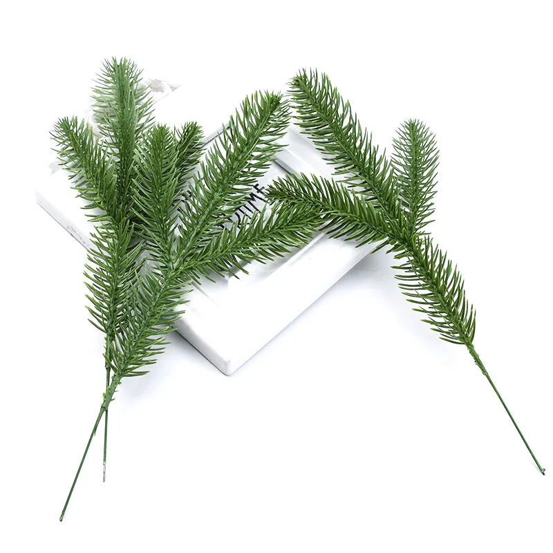 5/10Pcs Green Leaves Plastic Grass Wedding Bridal Material Household Products Artificial Plants Christmas Home DIY Decoration