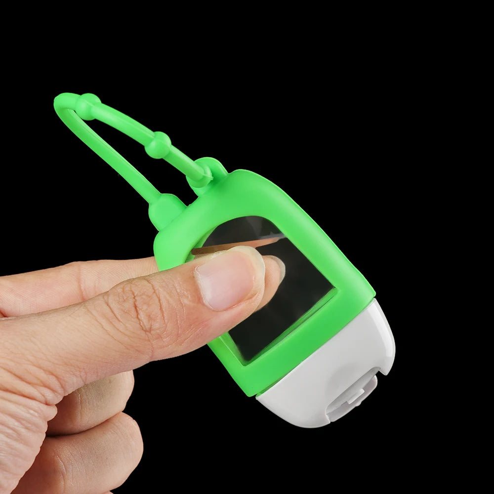30ml Portable Hand Sanitizer Bottle Reusable Travel Durable Silicone Keychain Holder Gel hand Soap Empty Container Sub-bottling