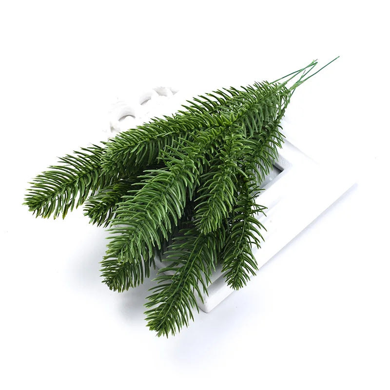 5/10Pcs Green Leaves Plastic Grass Wedding Bridal Material Household Products Artificial Plants Christmas Home DIY Decoration