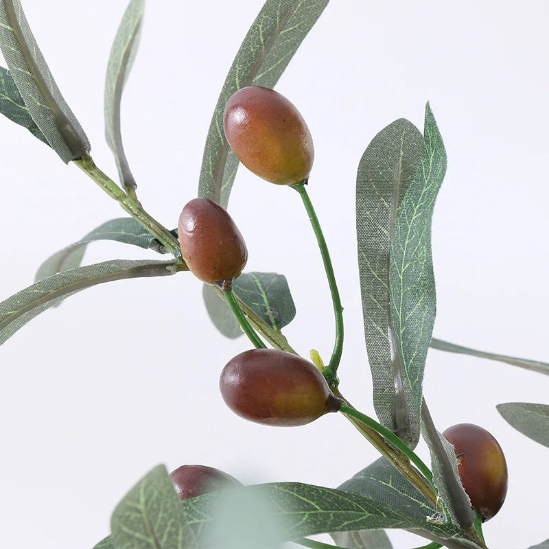 Artificial Plants Olive Green Leaves Tree Branches New Year Fruit Photo Props Home Room Wedding Outdoor Indoor Decora Gift Silk