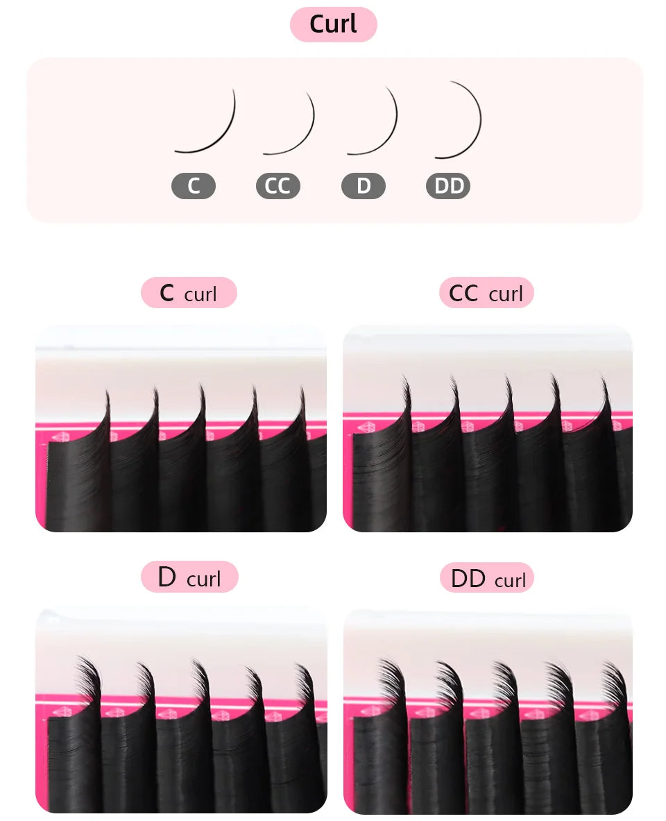 Lashrujade 16 17 18 19 20mm Long Individual Eyelashes Extension Soft Faux Silk Mink Russian Volume Lash Extension Supplies