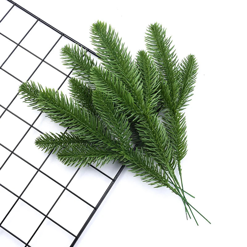 5/10Pcs Green Leaves Plastic Grass Wedding Bridal Material Household Products Artificial Plants Christmas Home DIY Decoration