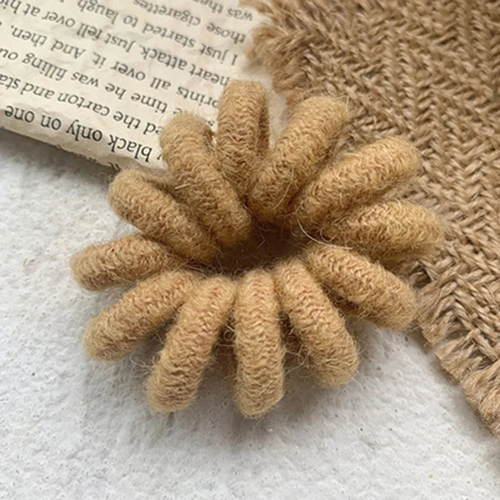 Winter Furry Telephone Wire Hair Tie Large Size Spiral Shape Rubber Elastic Hair Band Women Accessories