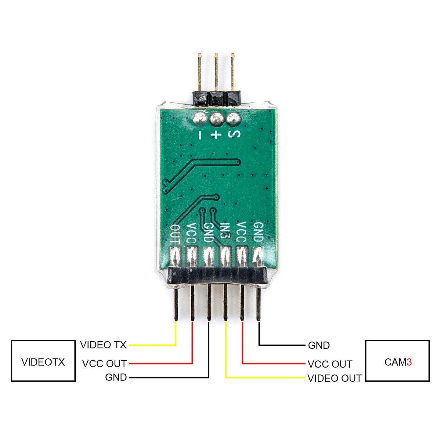 5.8G 3 Channel Video Switcher Module 3 way Video Switch Unit for RC FPV Camera