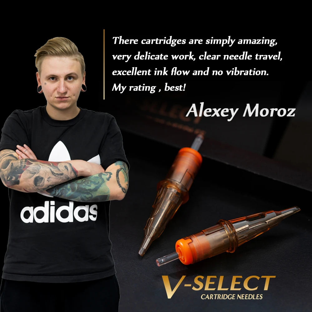 EZ V-Select Tattoo Cartridge Tattoo Needles #08 0.25mm #06 0.18mm Round Liner Micro Permanent Makup Tattoo Accessories20 Pcs/Box