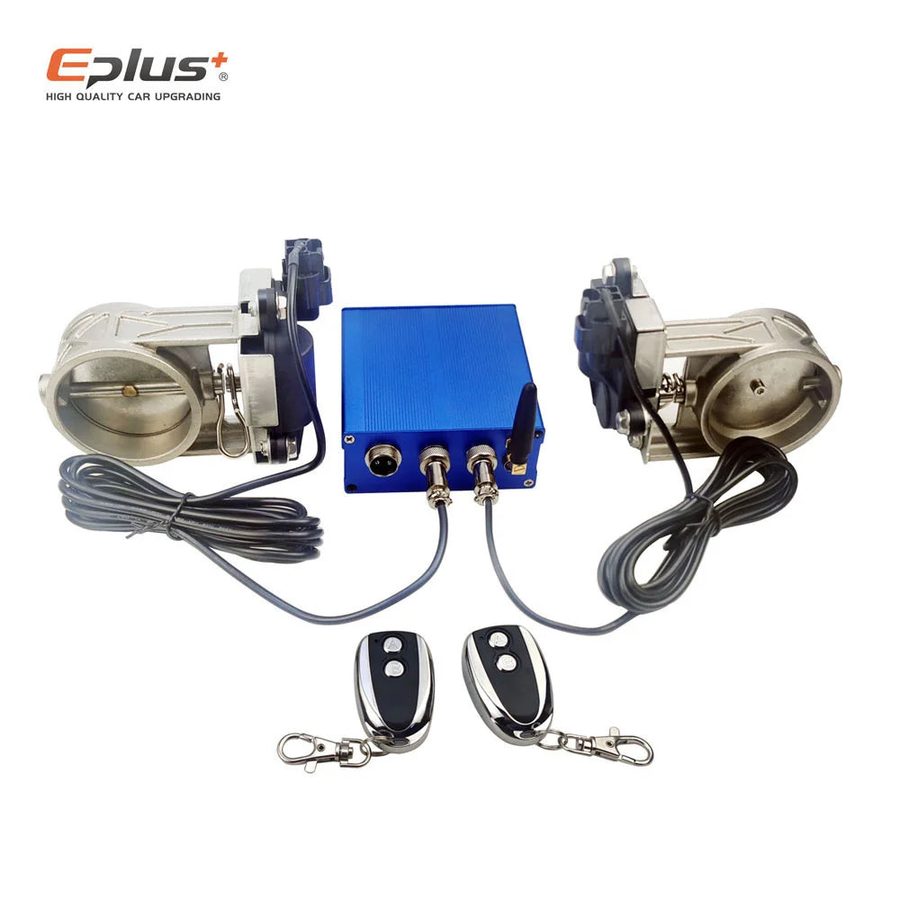 EPLUS Car Exhaust Pipe Valve Electric Kit Universal Multi-angle Mode 51 63 76MM Controller Device Remote Kit