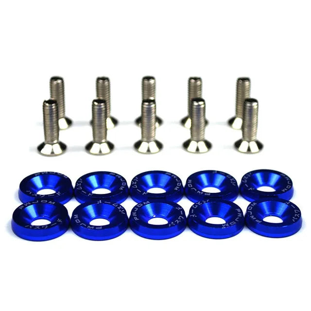 10PCS M6 JDM Car Modified Hex Fasteners Fender Washer Bumper Engine Concave Screws Fender Washer License Plate Bolts Car Styling