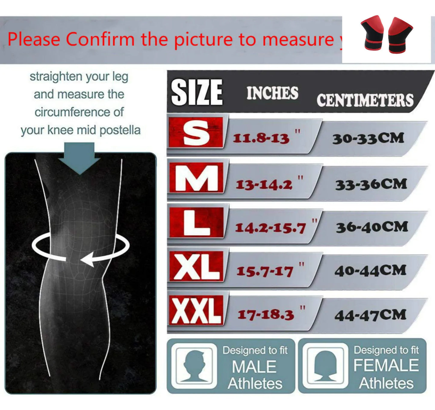 Knee Sleeves (1 Pair), 7mm Thick Compression Knee Braces   Support for Weightlifting | Cross Training | Powerliftimen