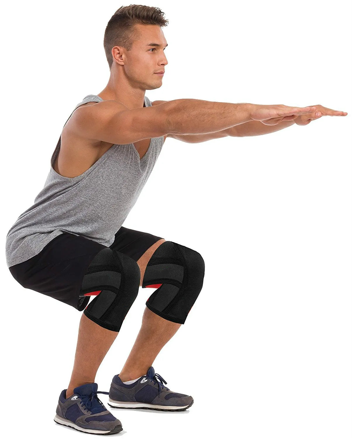 Knee Sleeves (1 Pair), 7mm Thick Compression Knee Braces   Support for Weightlifting | Cross Training | Powerliftimen