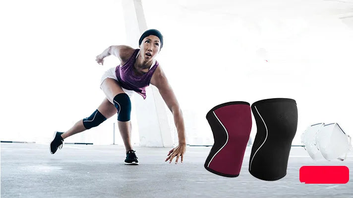 Knee Sleeves (1 Pair), 7mm Thick Compression Knee Braces   Support for Weightlifting | Cross Training | Powerliftimen