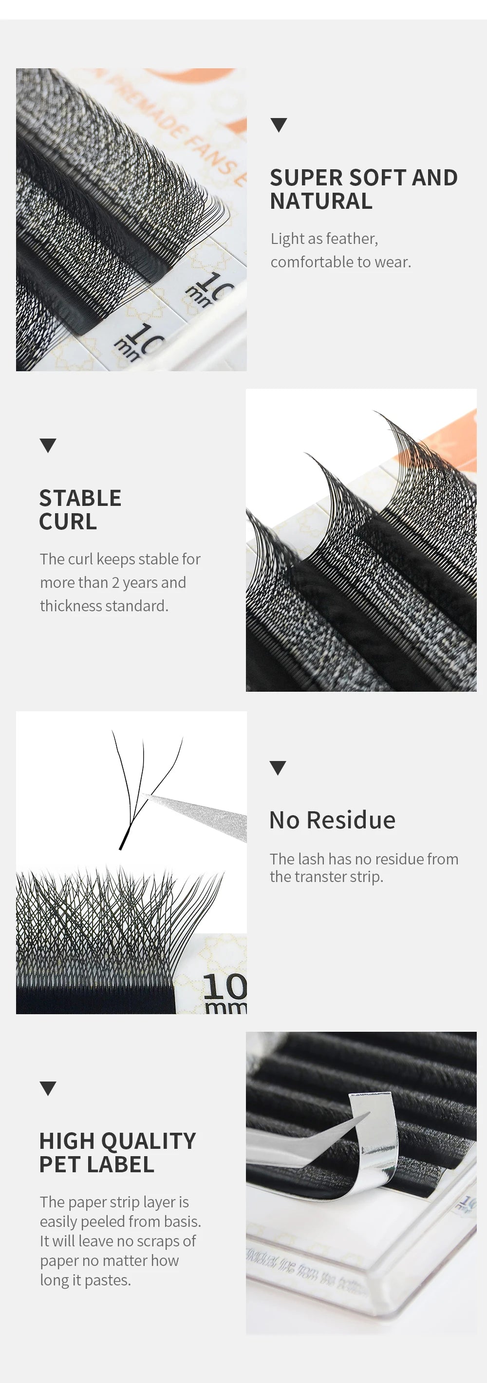 GAHAMACA Eyelash Extension 0.07mm C/D/L/LU Curl Lash 3dW-Shape Eyelashes Extension Natural Soft Premade False Lashes ﻿Wholesaled