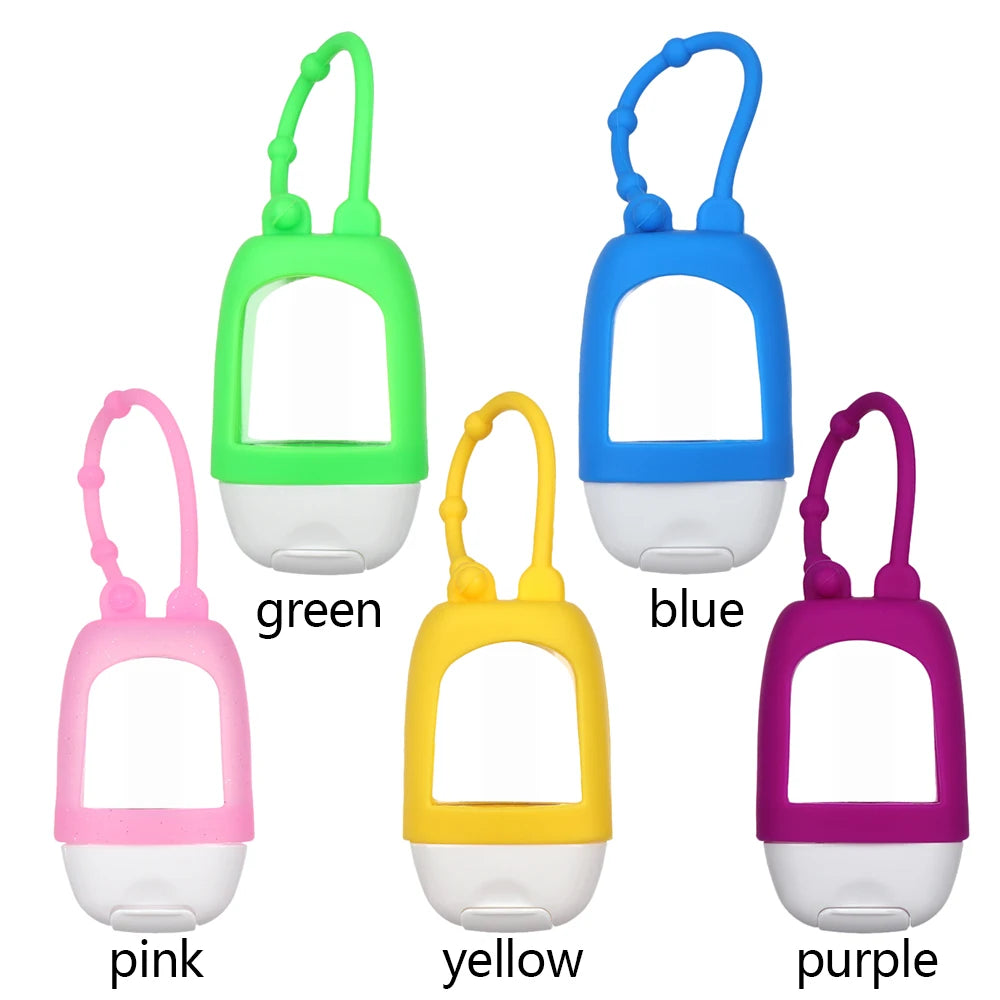 30ml Portable Hand Sanitizer Bottle Reusable Travel Durable Silicone Keychain Holder Gel hand Soap Empty Container Sub-bottling