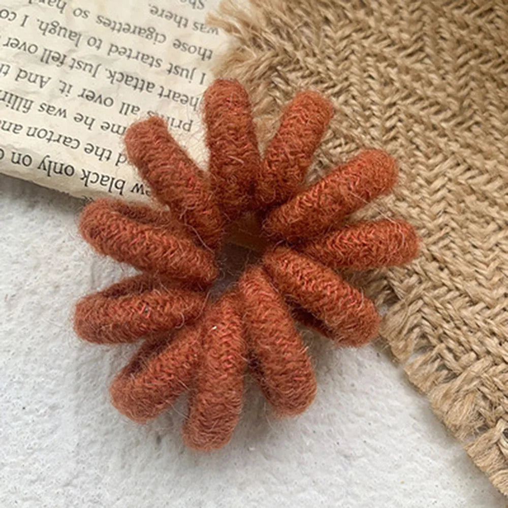 Winter Furry Telephone Wire Hair Tie Large Size Spiral Shape Rubber Elastic Hair Band Women Accessories