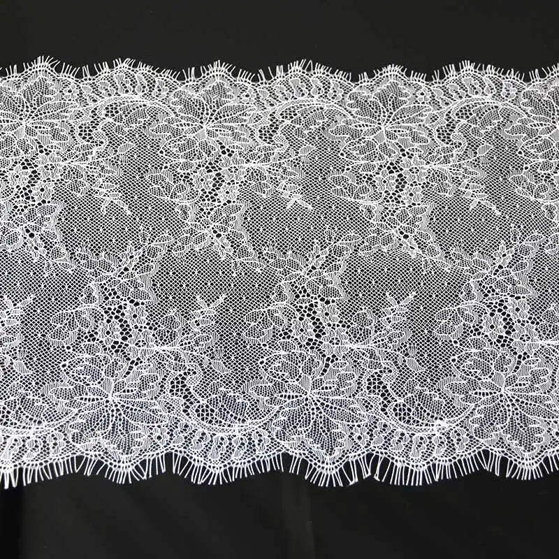 (3 Meters/Lot) 26cm White Eyelash Lace Fabric Decoration Love Wedding Dress Accessories