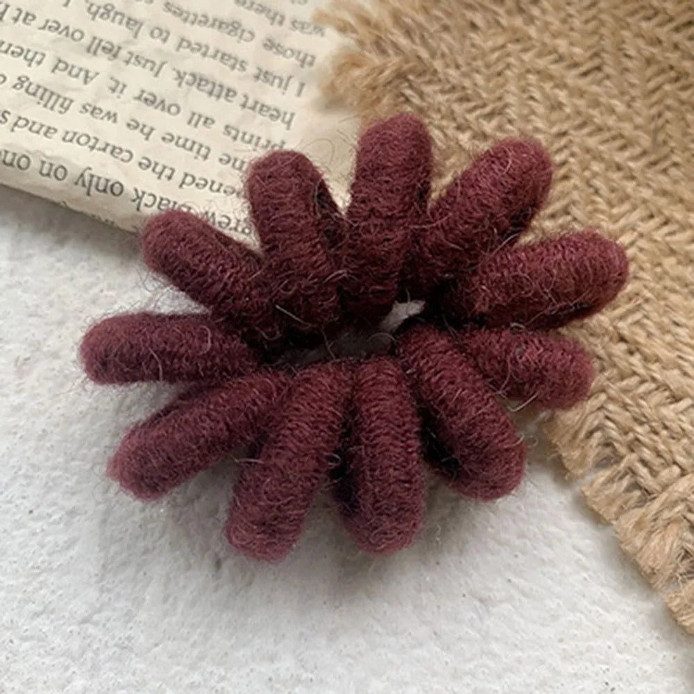 Winter Furry Telephone Wire Hair Tie Large Size Spiral Shape Rubber Elastic Hair Band Women Accessories