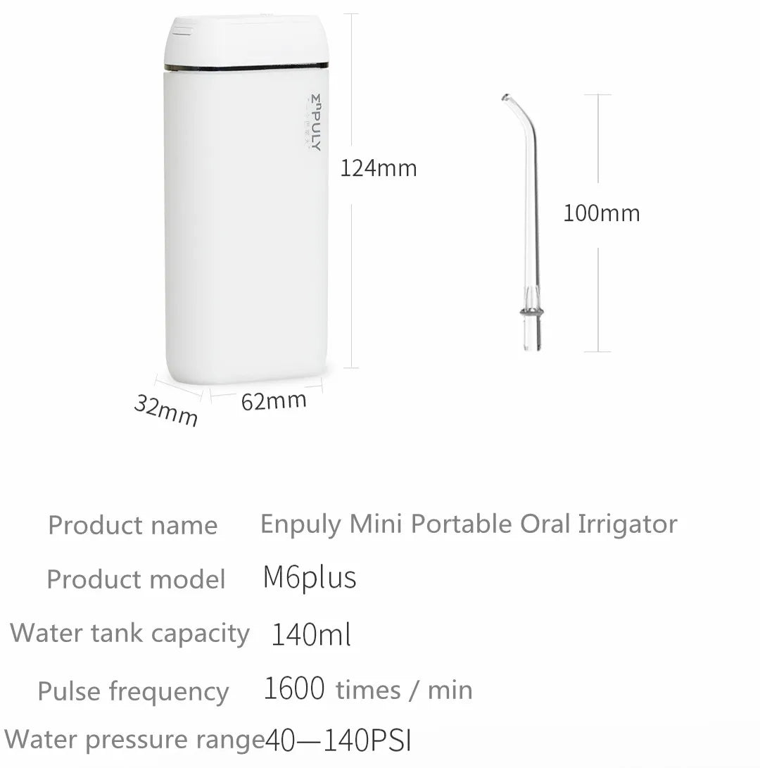 ENPULY Oral Irrigator M6 Plus Portable Dental Irrigator bucal Ultrasonic waterpulse teeth Oral Tooth Cleaner Teeth Water Flosser