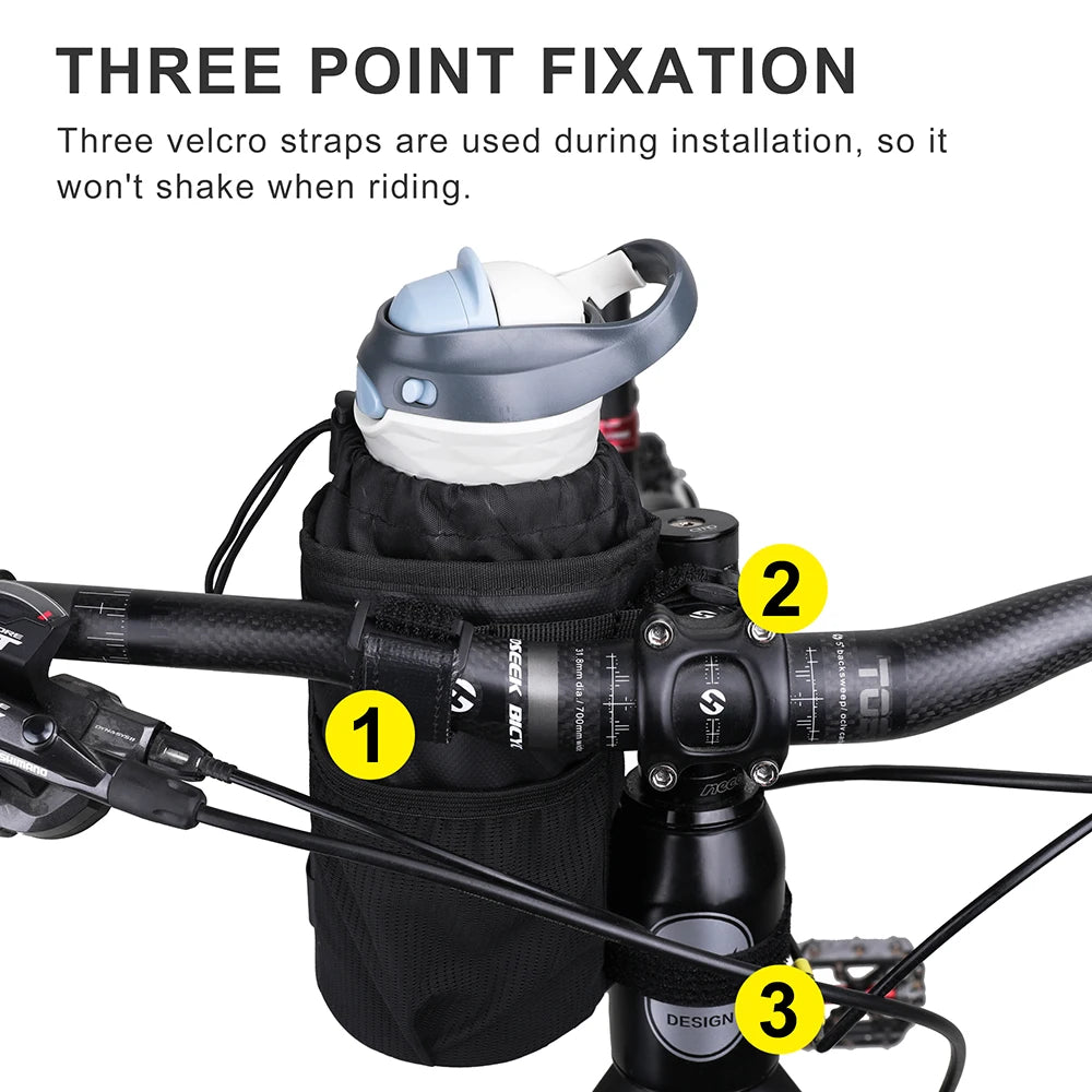 Rhinowalk Bicycle Bag Bike Bottle Holder Cycling Water Bottle Carrier Pouch MTB Bike Insulated Kettle Handlebar Bag Accessories