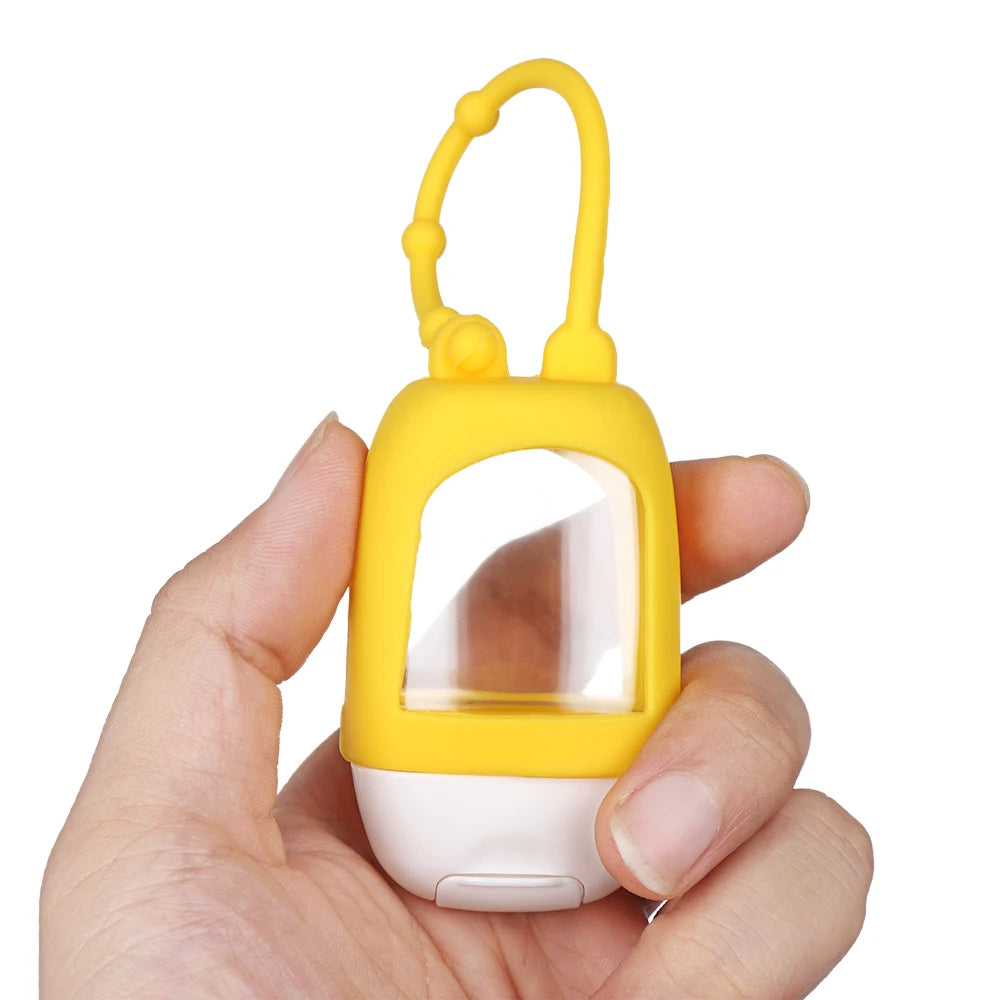 30ml Portable Hand Sanitizer Bottle Reusable Travel Durable Silicone Keychain Holder Gel hand Soap Empty Container Sub-bottling
