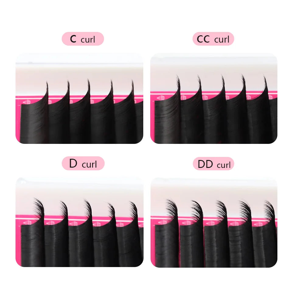 Lashrujade 16 17 18 19 20mm Long Individual Eyelashes Extension Soft Faux Silk Mink Russian Volume Lash Extension Supplies