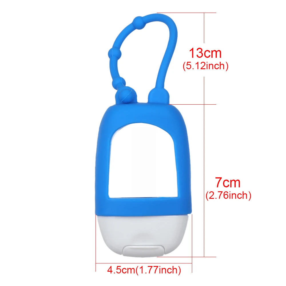 30ml Portable Hand Sanitizer Bottle Reusable Travel Durable Silicone Keychain Holder Gel hand Soap Empty Container Sub-bottling