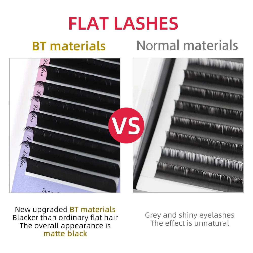 AGUUD Ellipse Flat False Eyelash Extensions Natural Soft Split-Tip Faux Mink Lashes Individual Soft Eyelashes B C CC D DD Cur